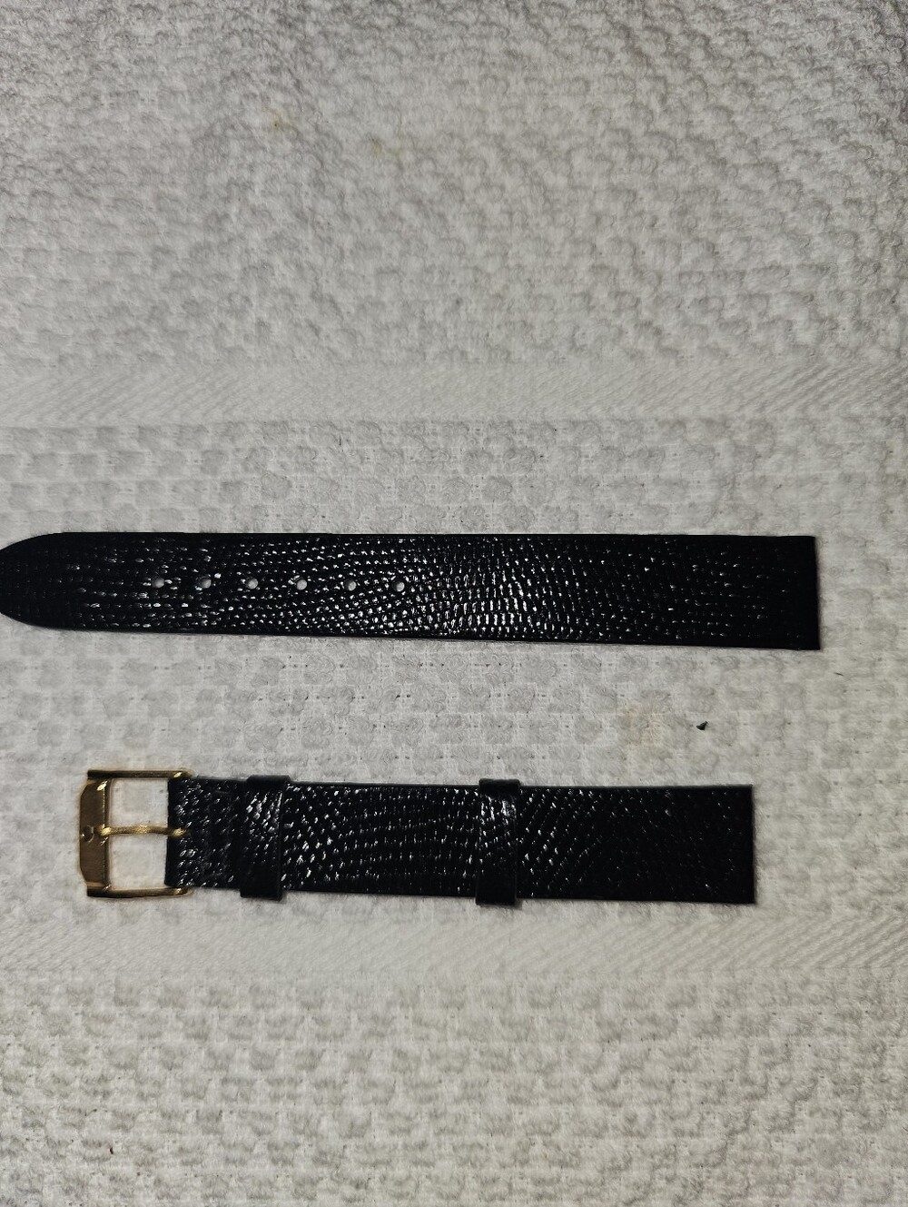 Vintage Movado Swiss Genuine Lizard 15mm Black Watch Strap